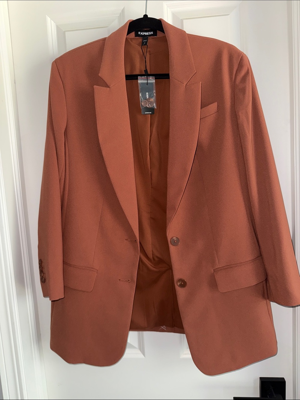 Express Women's Rust Orange Single-Breasted Blazer